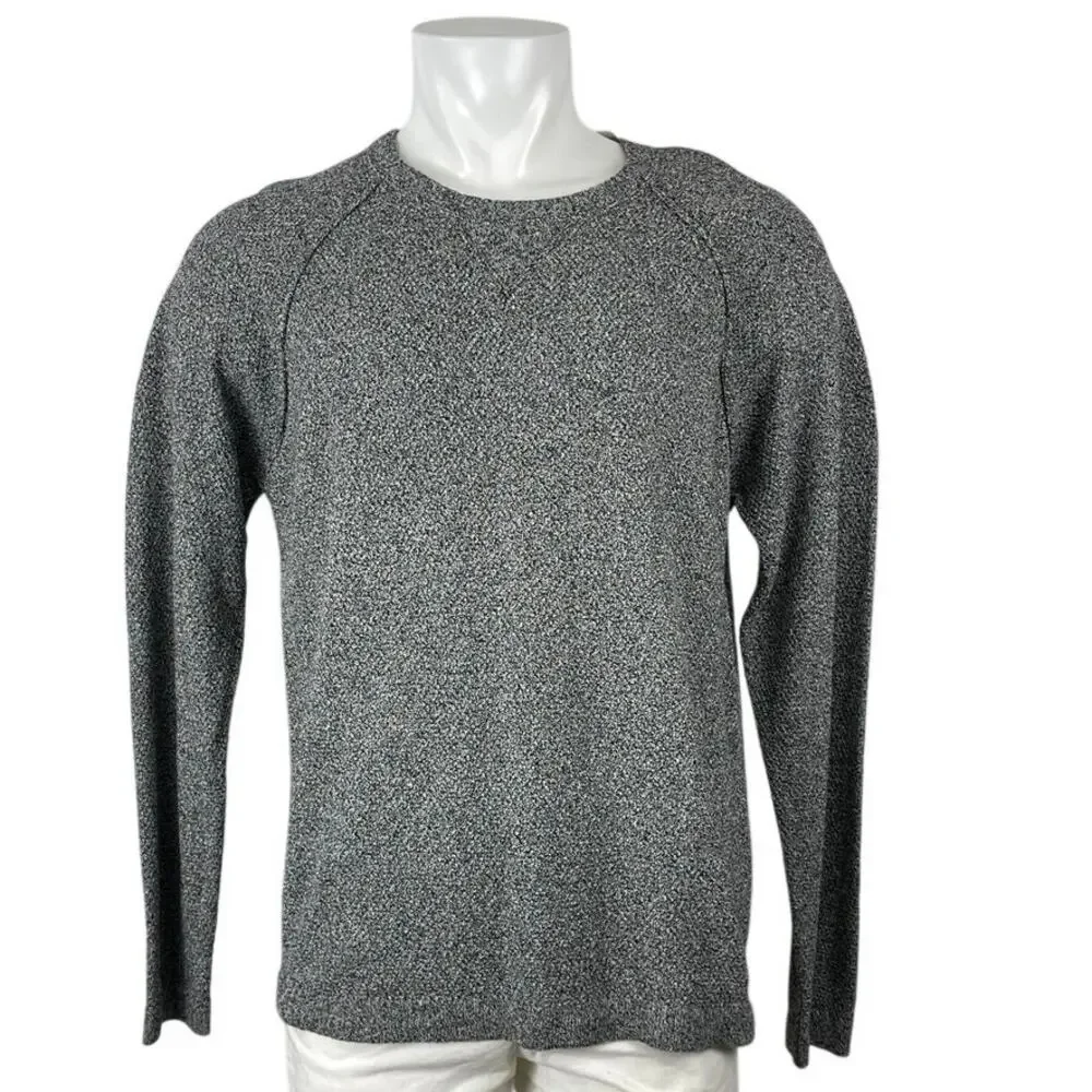 NEW Weatherproof Men Gray Knit Textured Crew Neck Long Sleeve Sweater Top Size L